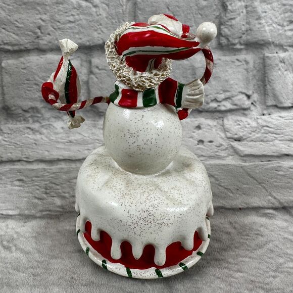 Santas Workbench Wind-Up Merry Christmas Music Box Spinning Snowman Fur Elise - Picture 3 of 5